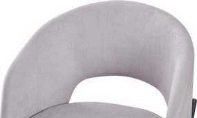 ATENA Krzesło do Jadalni Szare z Oparciem, Czarne Nogi