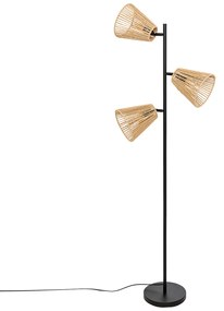 Lampa stojąca boho GIADA, 3 obrotowe klosze, 150 cm
