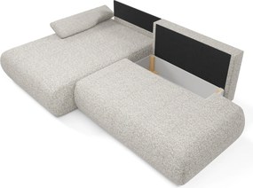 Masseno Narożnik DELTA z funkcją spania i pojemnikiem na pościel Narozniki L, Rozkładana sofa - Jasnoszary, PUENTE 09