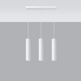 Lampy wiszące nowoczesny Toris, stal - 3 źródło światła 4000K - L.45 x H.90 cm - biały