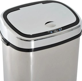 HOMCOM Automatyczny Kosz na śmieci z Czujnikiem Kuchnia Stal Nierdzewna 68L Srebrny