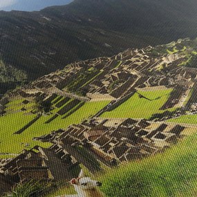 Obraz - Machu Picchu (z zegarem) (90x30 cm)