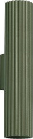 Lampa Ścienna Minimalistyczny Karbon, Aluminium - 2 Źródło - L.6.5 X H.30 Cm - Zielony Oliwkowy
