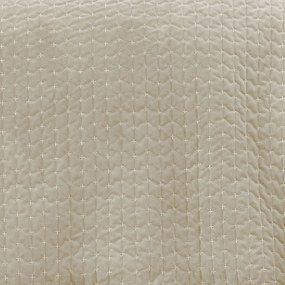 Beżowa aksamitna narzuta pikowana 240x260 cm Attica Velvet Embroidered – Bianca