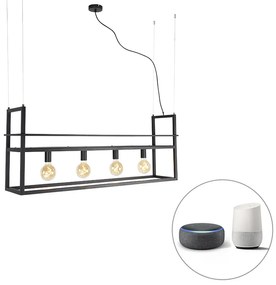 Inteligentna lampa wisząca czarna z dużym stojakiem 4-punktowym z Wifi G95 - Cage RackPrzemysłowy Oswietlenie wewnetrzne