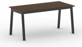Stół konferencyjny do biura PRIMO BASIC, 160x80 cm, czarna podstawa, orzech