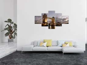 Obraz - Tower Bridge nocą (125x70 cm)