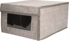 Organizer tekstylny Szary z oknem 34x29x19 cm pudełko do szafy domu biura