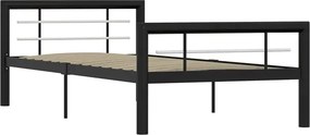 Czarne metalowe łózko w stylu loftowym 90 x 200 cm S1-T12