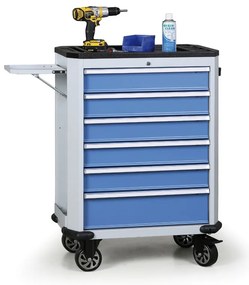 Wózek warsztatowy mobilny na narzędzia  EXPERT, 6 szuflad, niebieski