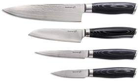 Zestaw noży G21 Gourmet Damascus w bambusowym bloku 4 szt. + kamień do ostrzenia