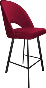 Hoker POLO krzesło barowe tkanina Welur podstawa metalowa hoker do kuchni : Kolor nogi - Czarna profil, Kolor tkaniny - VELVET - MG31, Typ siedziska - Siedzisko stałe
