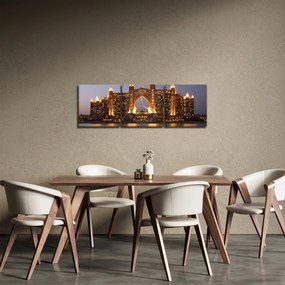 Obraz budowy w Dubaju (z zegarem) (90x30 cm)
