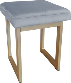 Taboret SOLID tkanina Welur stelaż metalowy STOŁEK LOFT : Kolor Stelaża - Złoty, Kolor tkaniny - VELVET - BL06, Typ tkaniny - Velvet, Wysokość - 45 cm