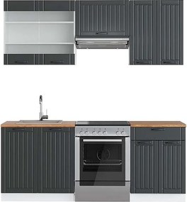 Aneks kuchenny antracytowy dom wiejski/biały 200x60x81.6 fame-line