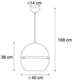 Lampa wisząca Retro złota 40 cm - Plasterek Retro Oswietlenie wewnetrzne