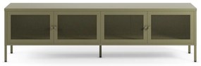 Zielona metalowa szafka pod TV 160x50x35 cm Fayna – Marckeric