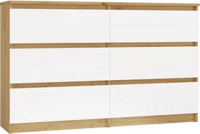 Podwójna nowoczesna komoda dąb artisan + biały H6-M59