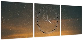 Obraz gwiaździstego nieba (z zegarem) (90x30 cm)