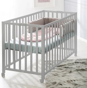 Szare łóżeczko na kółkach 60x120 cm Fold up – Roba