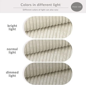 Kremowy sztruksowy rozkładany/ze schowkiem narożnik (prawostronny/w kształcie litery L) Tonga – Maison de Rêve