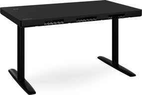 Biurko elektryczne sit-stand z szufladą i ładowarką bezprzewodową Qi czarne, 1200 mm: ELLIS