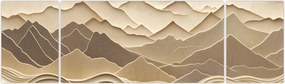 Obraz - 3D linie gór (170x50 cm)