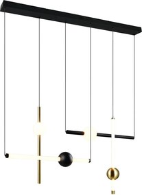 Lampa wisząca LED w czarno-złotym kolorze ze ściemniaczem Melita – Trio