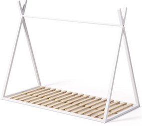 Białe łóżko dziecięce z litego drewna bukowego w kształcie domku ze stelażem 90x190 cm Maralis – Kave Home