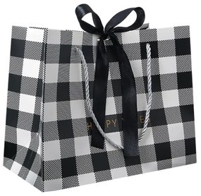 Torba upominkowa CHARMBOX 18x16x10 cm, czarno-biała