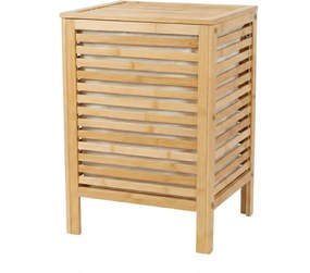 Bambusowy kosz na pranie z pokrywą i wyciąganym workiem LUND, 60 L