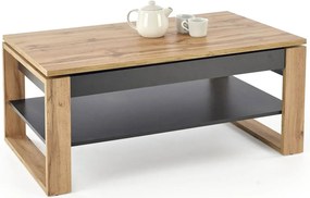 Ława prostokątna z podnoszonym blatem dąb artisan + czarny D8-N75