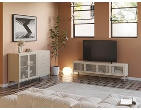 Kremowa metalowa komoda 140x90x40 cm Fayna – Marckeric