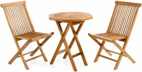 Zestaw mebli ogrodowych Gardenay z drewna tekowego 2 krzesła + 1 stół