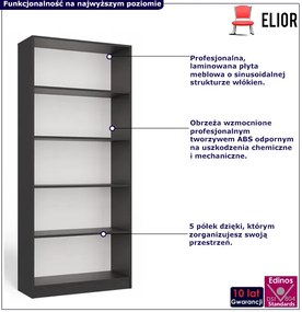 Regał otwarty antracytowy 80 cm - Fawios 4X