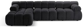 Antracytowy narożnik modułowy z materiału bouclé (lewostronny) Bellis – Micadoni Home
