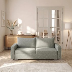 Sofa z Funkcją Spania DRAVOS Szara Boucle Japandi