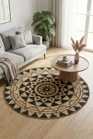 Czarny pleciony dywanik retro 150 cm Z8-M25