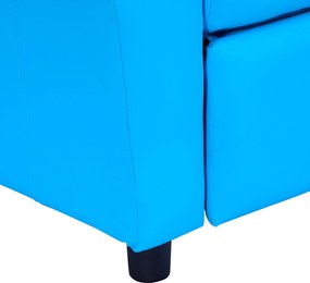 HOMCOM fotel dziecięcy z odchylanym oparciem 62 x 52 x 69 cm rama z litego drewna kolor niebieski