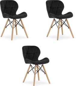 Krzesło Valora WAKO Velvet, nowoczesne, ergonomiczne, czarne x3