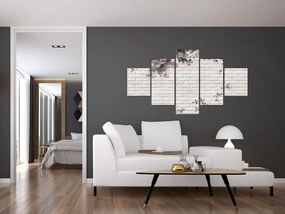 Obraz ściany z bukietem kwiatów (125x70 cm)