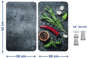 Szklane płyty ochronne na kuchenkę ROSEMARY, 2 sztuki