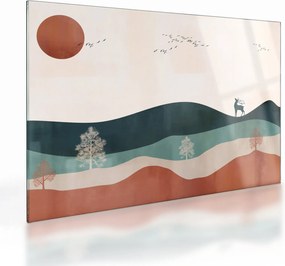 Obraz na szkle - Ilustrowany krajobraz (70x50 cm)