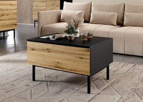 Designerski stolik kawowy Luvio - dąb evoke + czarny do salonu