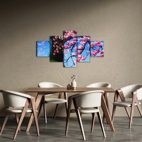 Obraz malowanego kwiatu wiśni (125x70 cm)