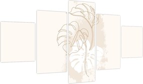 Obraz - Line art monstera N⁰1 (125x70 cm)