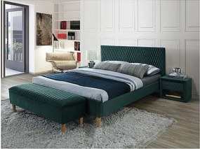 Łóżko AZURRO VELVET 160x200 zielone