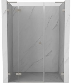 Mexen Lunar L drzwi prysznicowe uchylne lewe 130 cm, transparent, nikiel szczotkowany - 834SL-130-050-97-00-L
