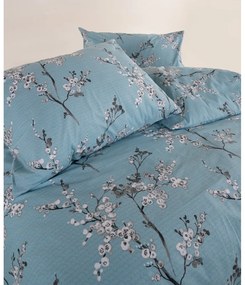 Niebieska pościel jednoosobowa z bawełny renforcé 140x200 cm Blue Floral – Mila Home Luxury