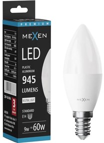 Mexen Nova żarówka LED E14, C37, 9W, Neutralna - 4000K, 945 lm - L102-E14-0940-01